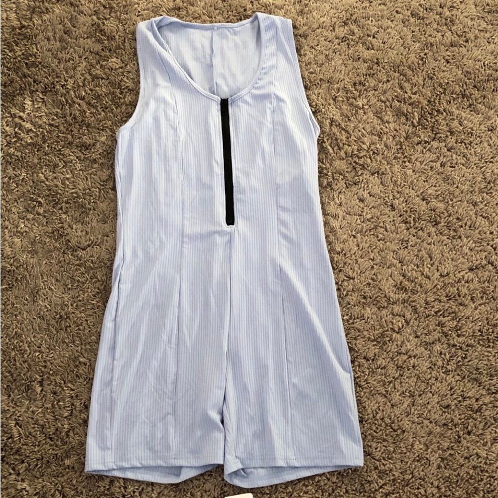 Stylish Sleeveless Blue Romper